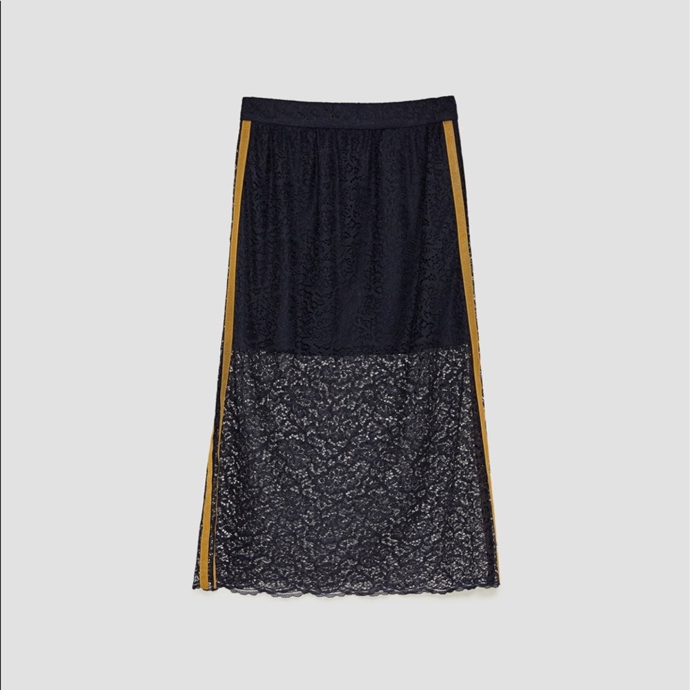 Zara Lace Midi Skirt